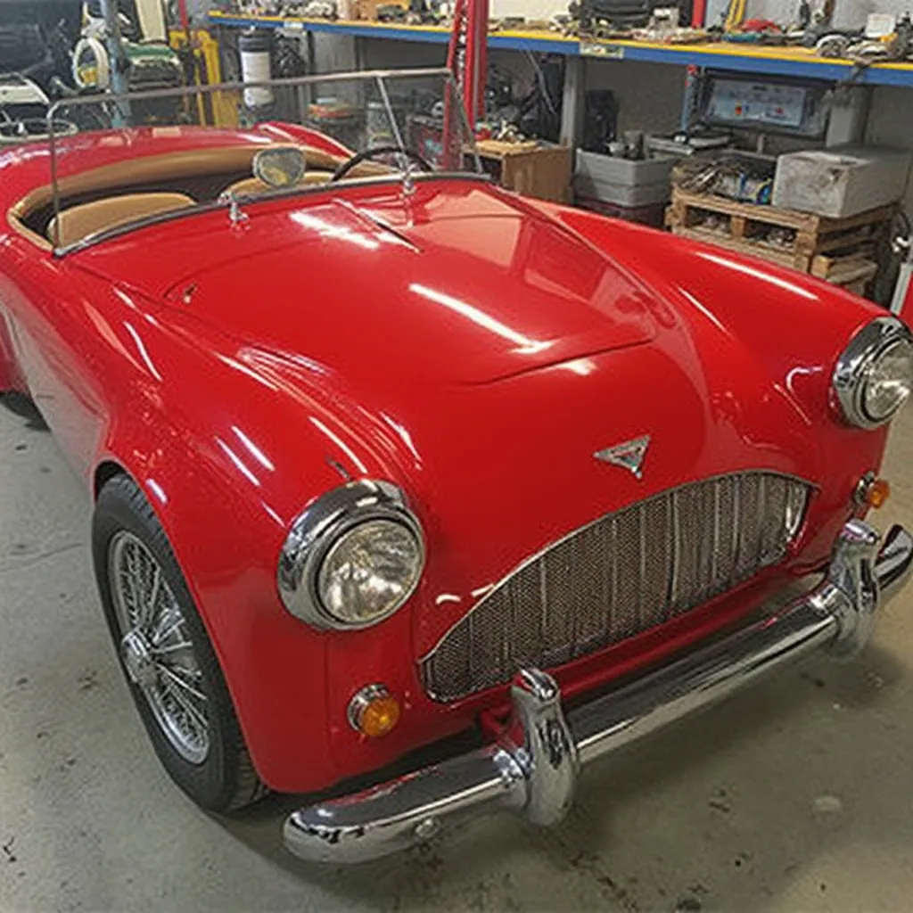 Restauración de Coche Clásico Deportivo Rojo